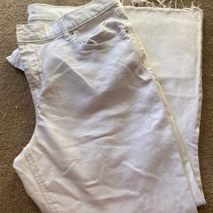Old Navy size 14 white distressed ankle flare jeans